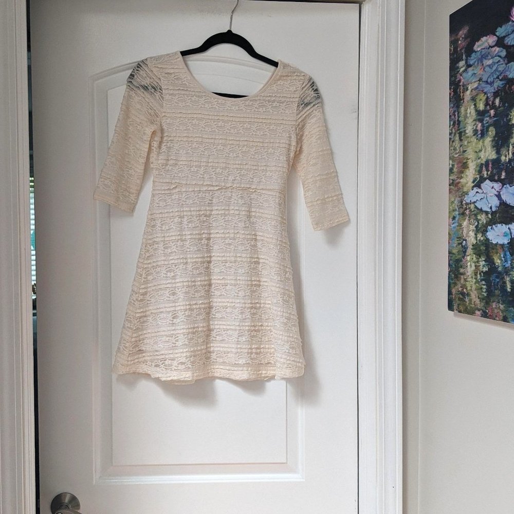 OLD NAVY Girls Cream Ivory Lacy Dress